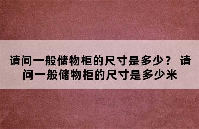 请问一般储物柜的尺寸是多少？ 请问一般储物柜的尺寸是多少米